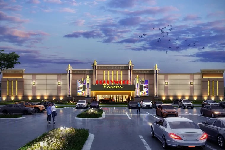 Artist's rendering of the proposed Hollywood Casino Morgantown, a so-called "mini-casino" that would be built along the Pennsylvania Turnpike in Caernarvon Township (Exit 298), in Berks County, just across the line from Chester County.