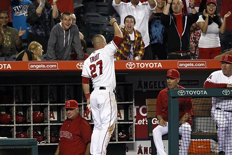 Mike Trout even surprised himself in adding to his growing list of impressive big league achievements. (AP Photo)