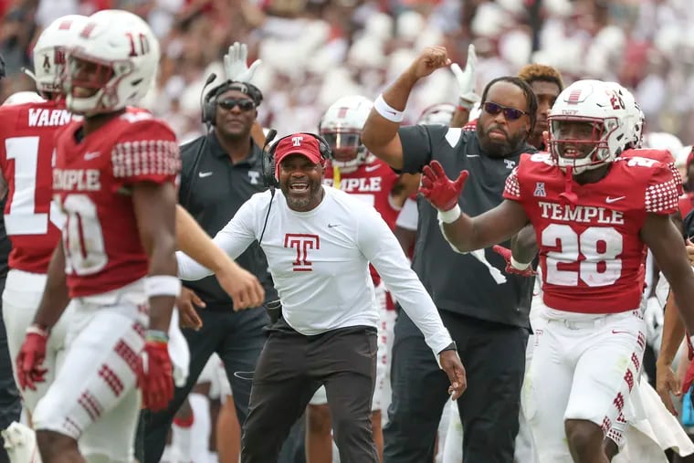 Temple coach Stan Drayton (center) added three new staffers to his coaching and support contingent this week.
