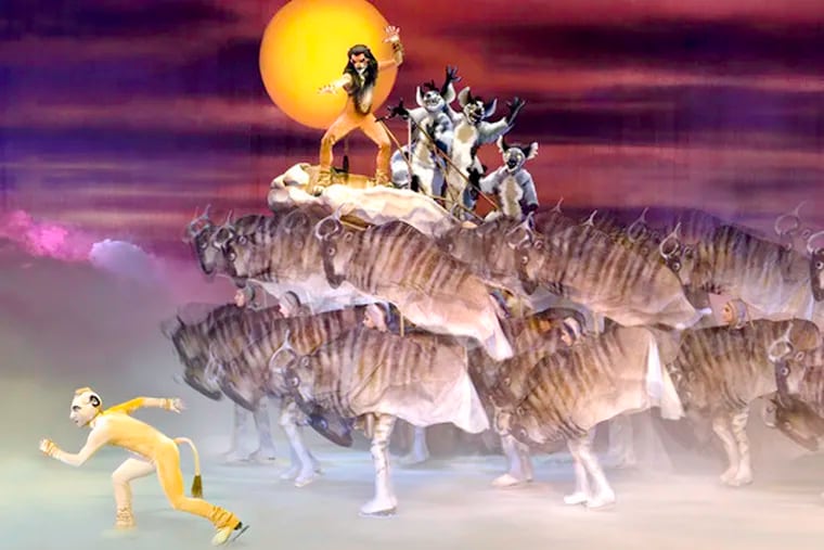From Disney on Ice&#0039;s &quot;Worlds of Fantasy,&quot; Simba and Scar join in the stampede from &quot;The Lion King.&quot; &quot;The Little Mermaid&quot; also appears.