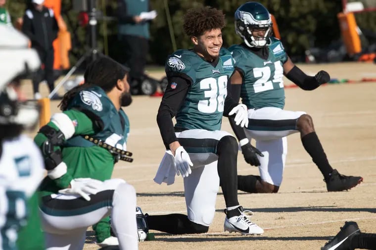 Eagles defensive back Tristin McCollum (36) during practice at the NovaCare Complex on Thursday.