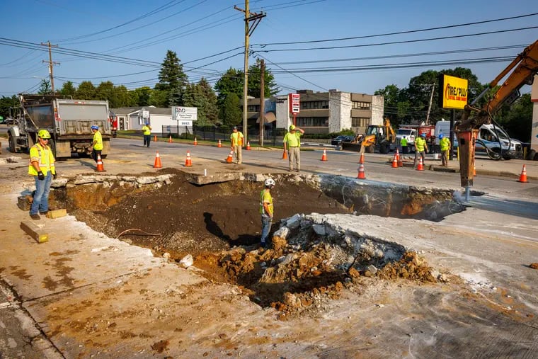 Route 202 sinkhole closes portion of road near King of Prussia Mall