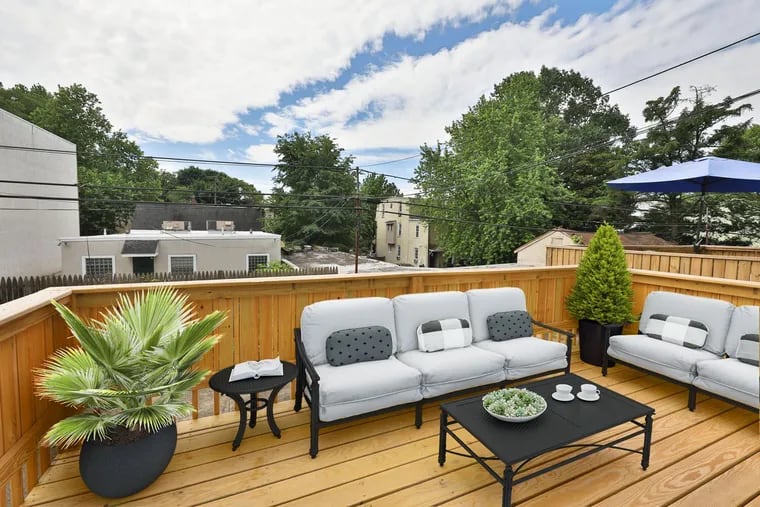 The West Mount Airy home includes a private deck.