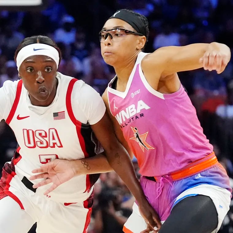 North Philly's Kahleah Copper (left) is one of the stars of the U.S. women's Olympic basketball team.