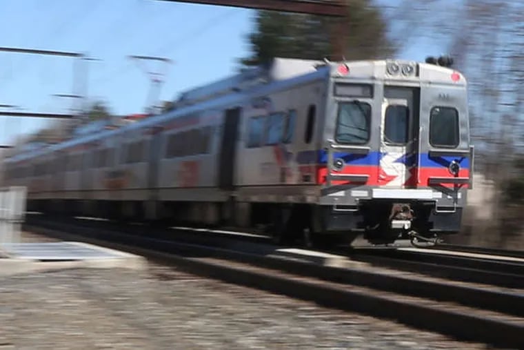 A SEPTA train in Langhorne. An FBI investigation is looking into whether managers used agency credit cards for fraudulent purposes.