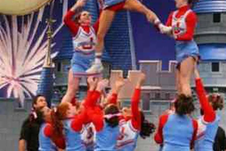 The Father Judge cheerleaders in action at the National High School Cheerleading Championship in Orlando, Fla.