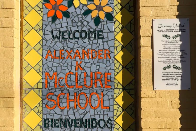 The Philadelphia School District's handling of asbestos repairs at Alexander McClure Elementary has led to a lawsuit against it by the Philadelphia teachers' union.