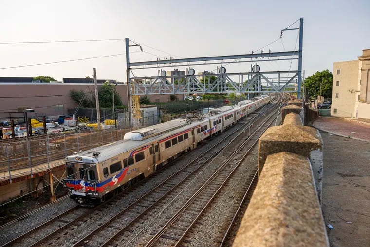 File photo of SEPTA regional rail train at North Broad Station, just below Lehigh Avenue in June 2023.