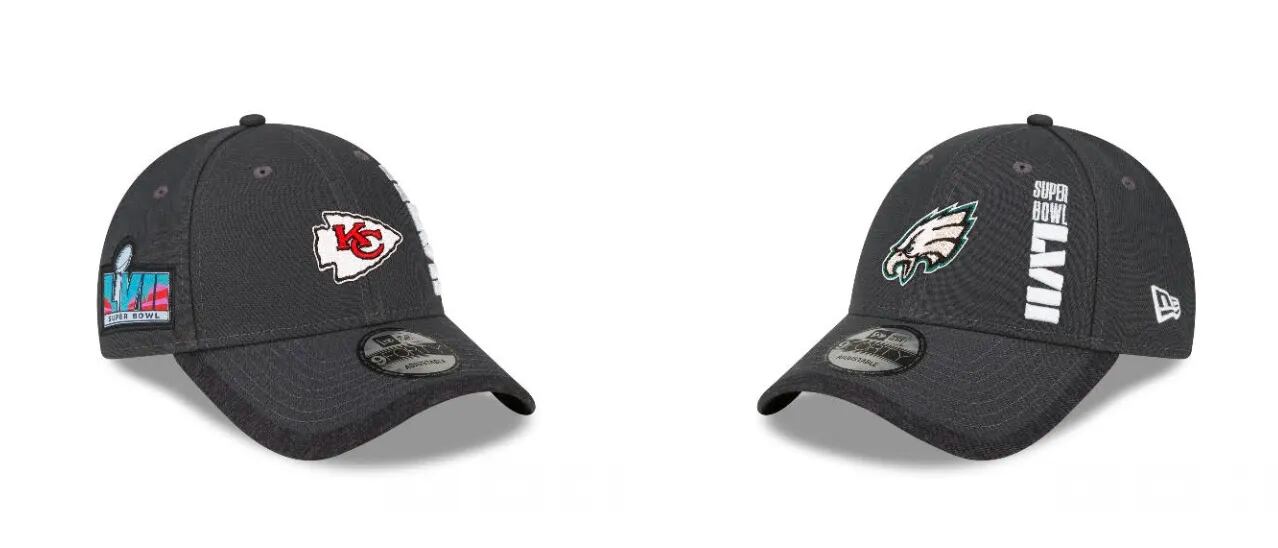Philadelphia Eagles New Era Super Bowl LVII Side Patch 39THIRTY Flex Hat -  Black