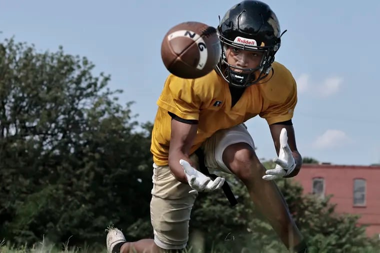 Neumann Goretti High School junior Wydeek Collier was photographed at football practice in South Philadelphia on Aug. 28.