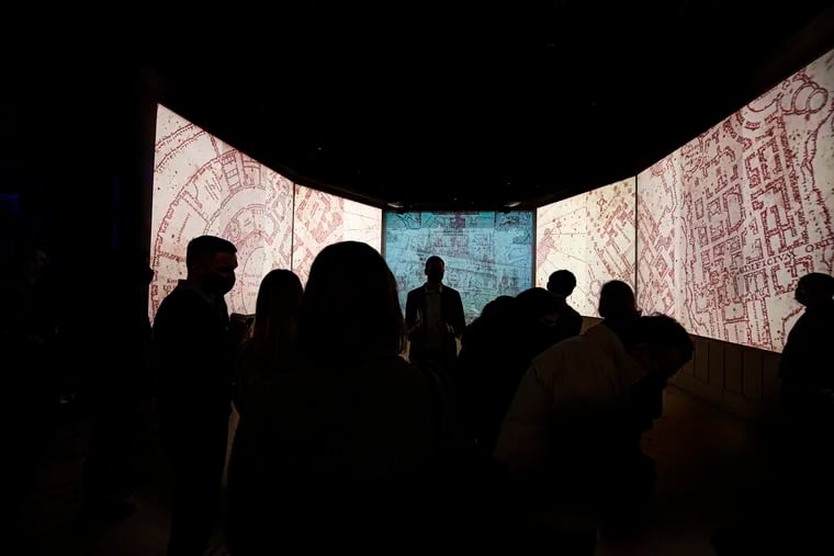 People gathered inside the Harry Potter exhibit at The Franklin Institute in Philadelphia, Pa. 