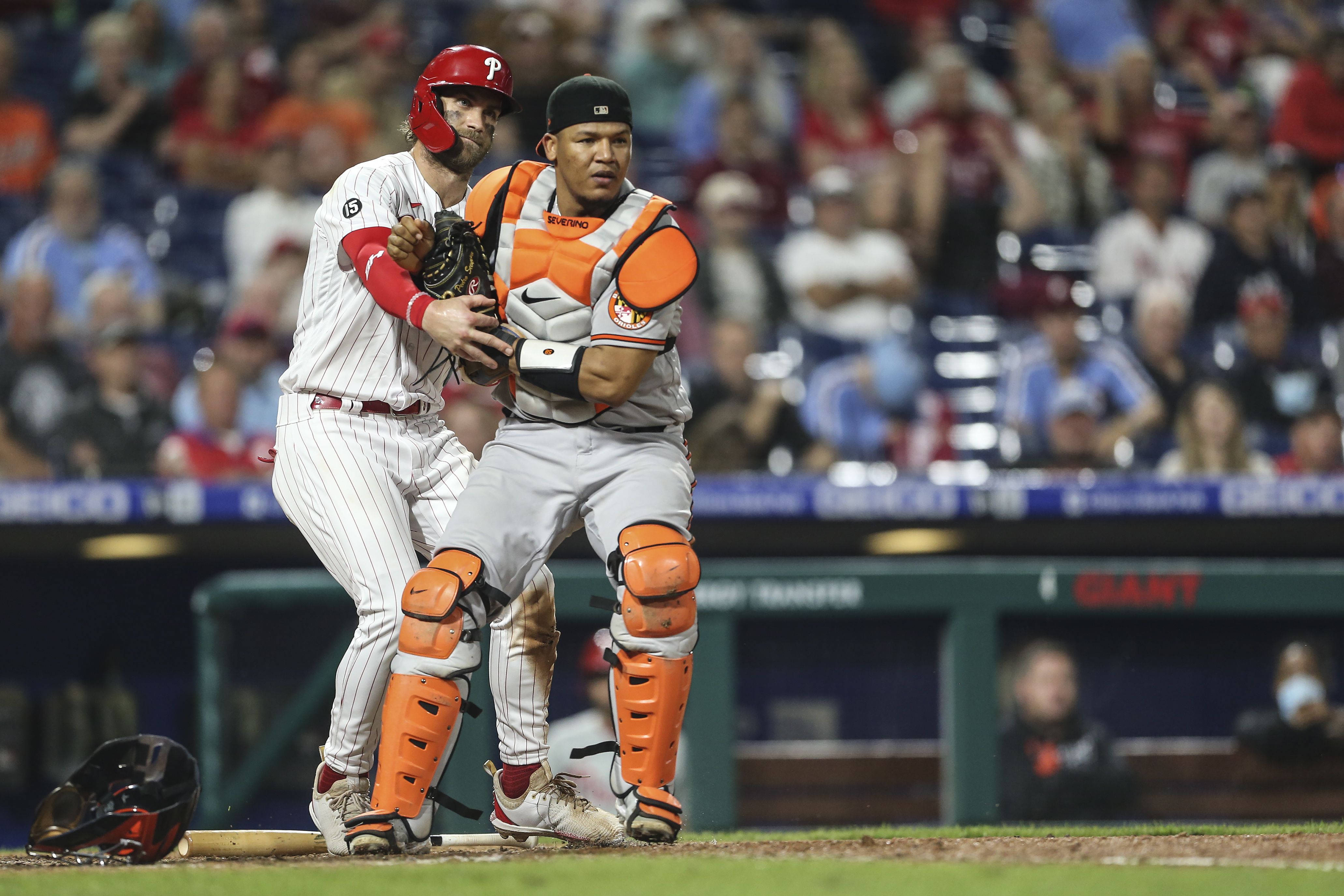 March 28, 2019: Philadelphia Phillies right fielder Bryce Harper (3) walks  away from his gear after striking out to end the inning during the MLB game  between the Atlanta Braves and Philadelphia