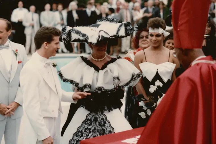 Mother Joseph (Josie) Cavallucci in a wedding ceremony at the Raven Bar in New Hope, Pa., as shown in Kristal Sotomayor's short documentary, 'Don't Cry For Me All You Drag Queens.'