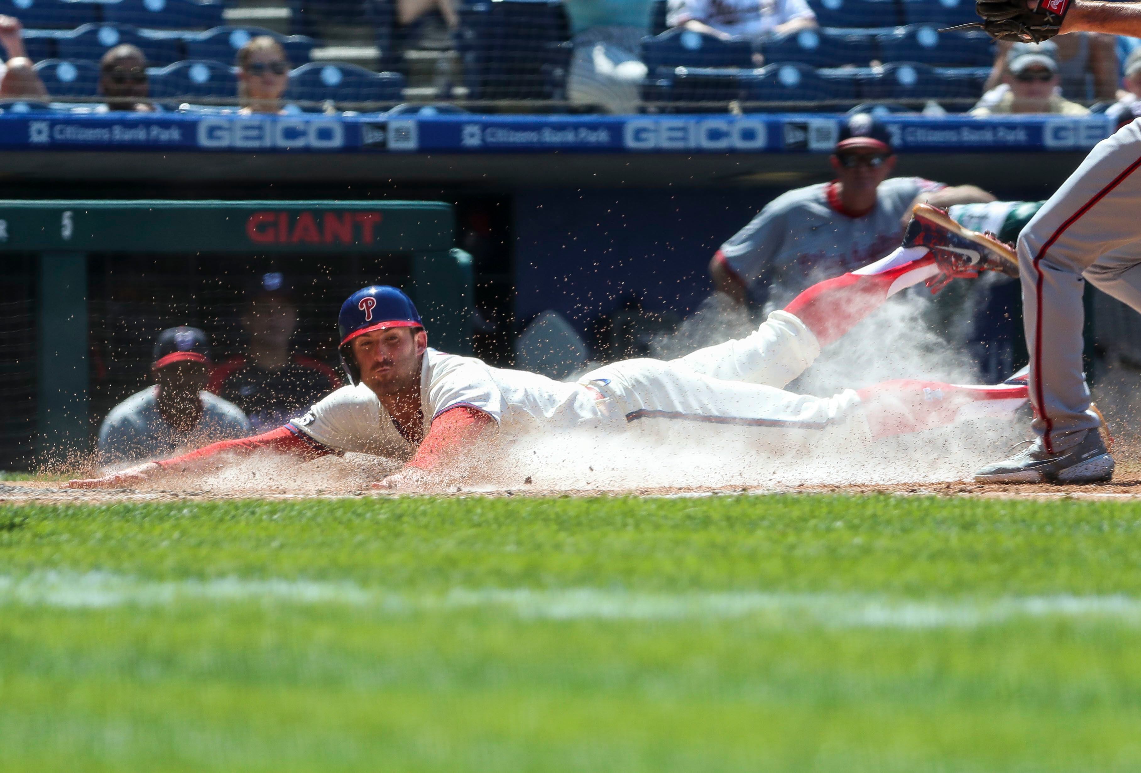 Netting falls during Nationals-Phillies game at Citizens Bank Park