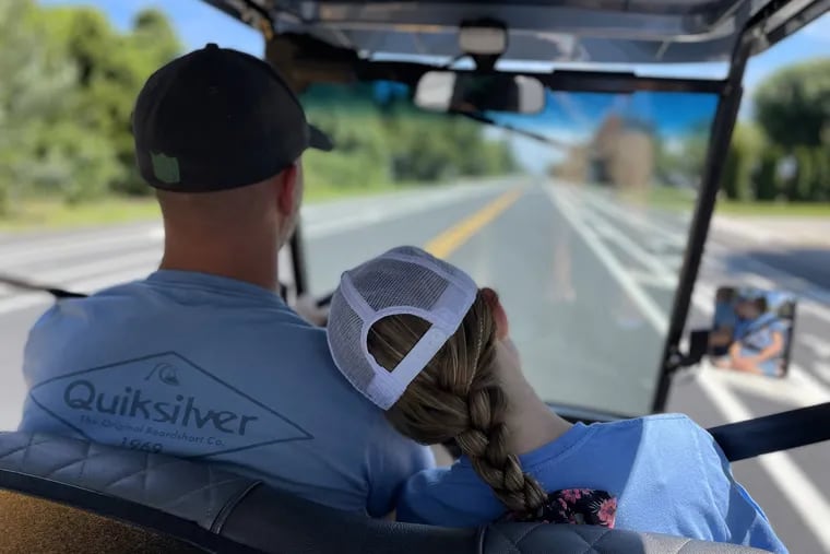 South Jersey Electric Vehicle customers cruise around the Shore in one of the company's vehicles. The street-legal golf carts have grown in popularity in the years since the pandemic, and police say there have been no major accidents.