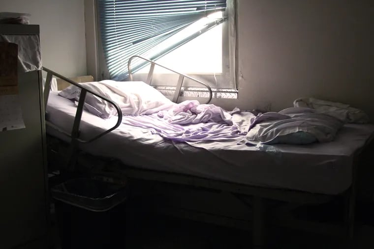 A hospital bed at State Correctional Institution at Laurel Highlands.