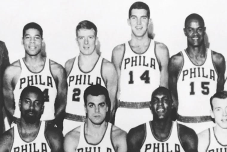 1964 1965 PHILADELPHIA WARRIORS 76ERS 8X10 TEAM PHOTO WILT CHAMBERLAIN NBA