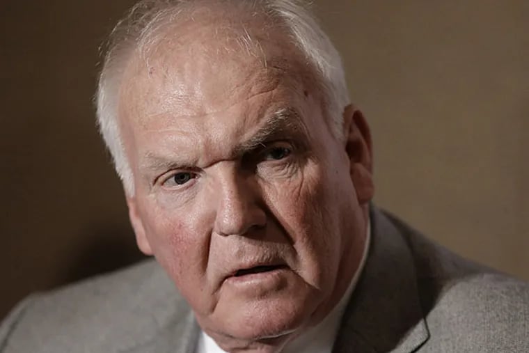 Philadelphia Phillies manager Charlie Manuel answers questions during
a news conference at the baseball winter meetings on Wednesday, Dec.
5, 2012, in Nashville, Tenn. (AP Photo/Mark Humphrey)