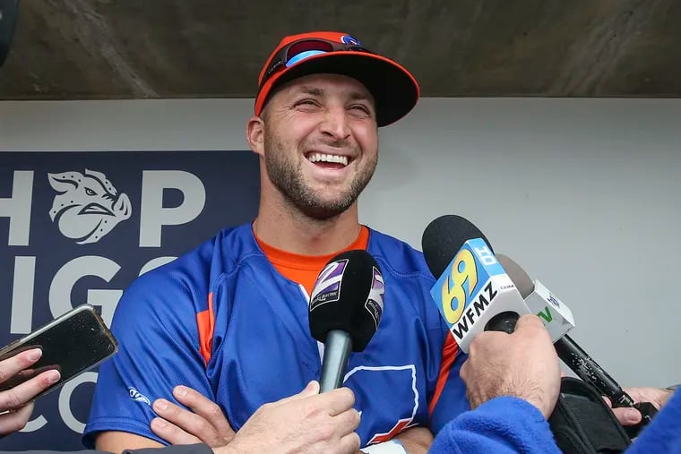 Tim Tebow, three years after jumping baseball, learning the ropes as he climbs through