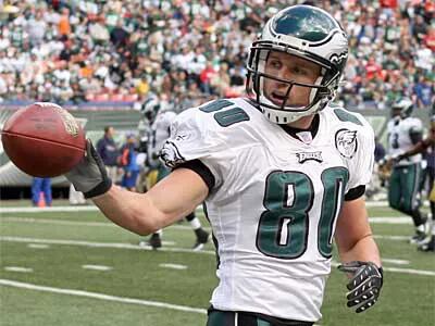 Philadelphia Eagles Kevin Curtis celebrates his touchdown on a 61