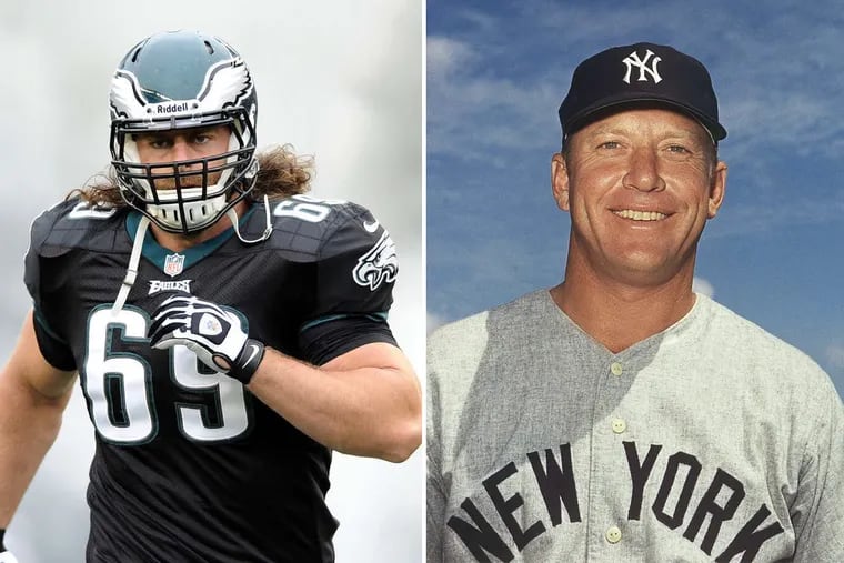 Former Eagles offensive lineman Evan Mathis, a serious baseball card collector, is selling the rookie card of Yankees legend Mickey Mantle.