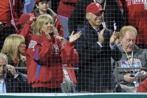 First lady Jill Biden makes appearance before Phillies game