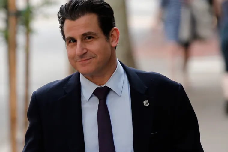 File photo: Pennsylvania State Senator Larry Farnese, who was indicted on a vote buying scheme on Tuesday, walks to a town hall meeting with the Center City Residents Association on Thursday, May 12, 2016 at Temple Beth Zion-Beth Israel.