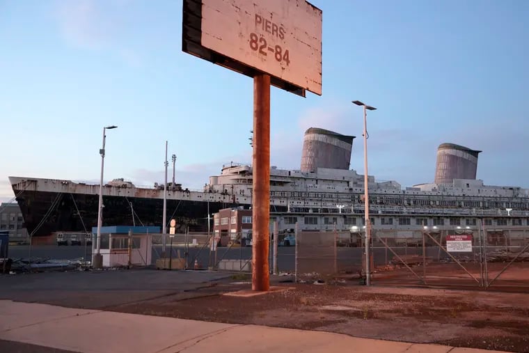 The SS United States at Pier 82, along the Delaware River, in Philadelphia on Sunday, June 16, 2024.