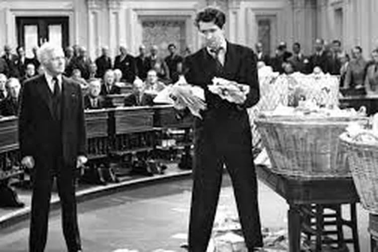Claude Rains and Jimmy Stewart in "Mr. Smith Goes to Washington."