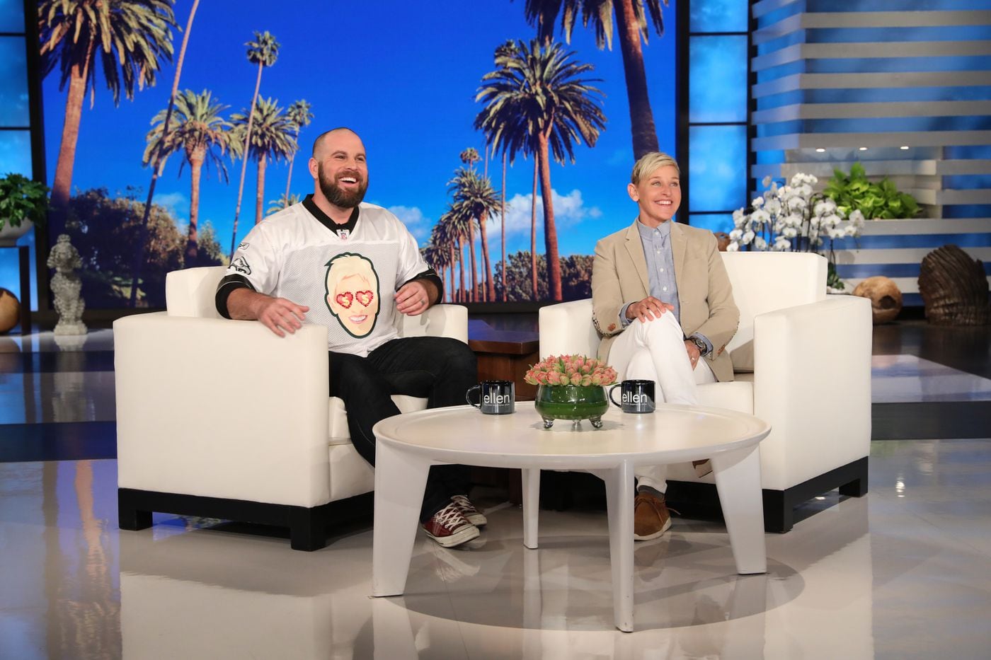 photos are taken during a shoot for the ellen degeneres show