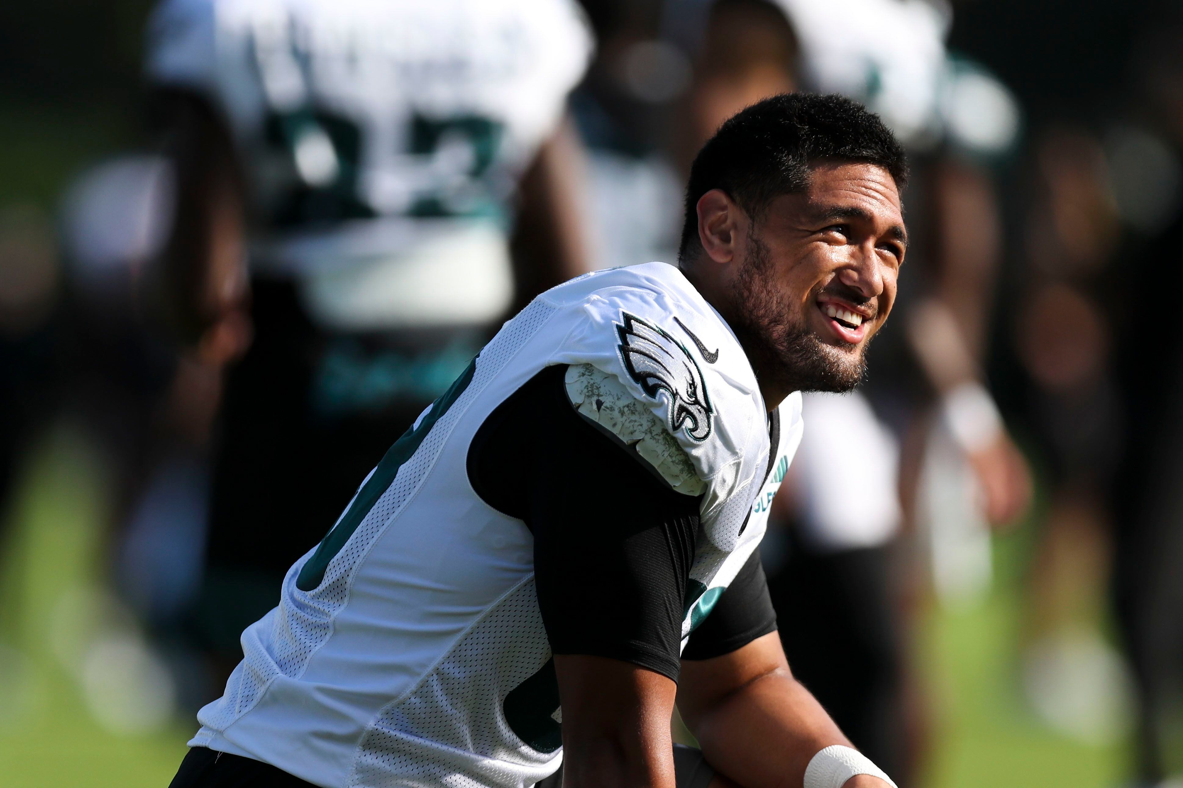 Philadelphia Eagles wide receiver Zach Pascal (3) runs up the field during  an NFL preseason football game against the Cleveland Browns, Sunday, Aug.  21, 2022, in Cleveland. (AP Photo/Kirk Irwin Stock Photo - Alamy