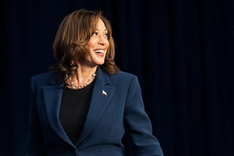 Vice President Kamala Harris speaks during a campaign event at West Allis Central High School in Wisconsin on July 23.