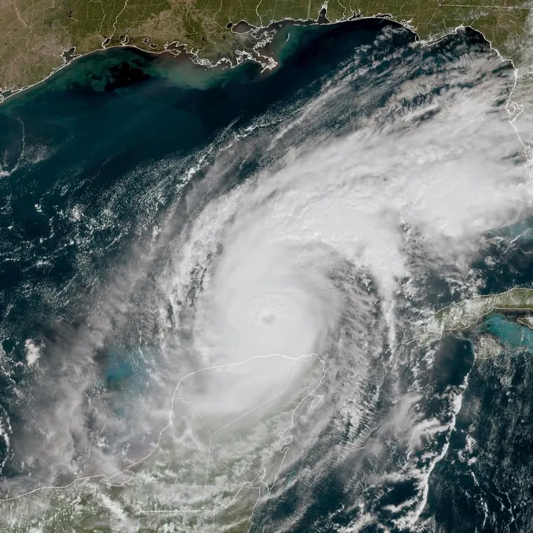 A NOAA satellite image on Tuesday afternoon shows the well-defined eye of Hurricane Milton, forecast to make landfall on Florida's west coast Wednesday night.