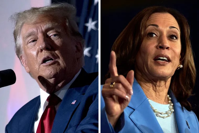 Former president Donald Trump and Vice President Kamala Harris.