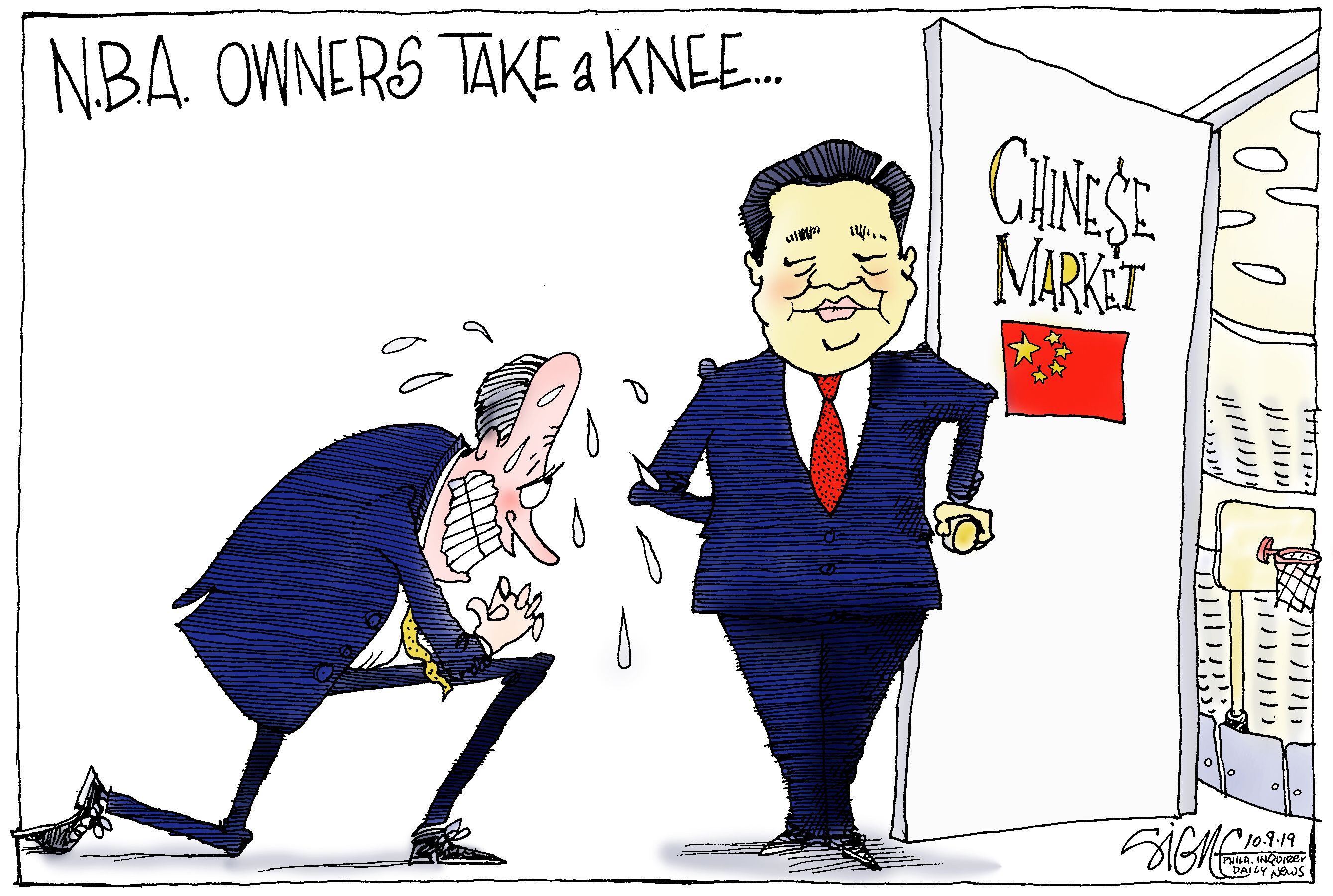 Political Cartoon Houston Rockets Courting China