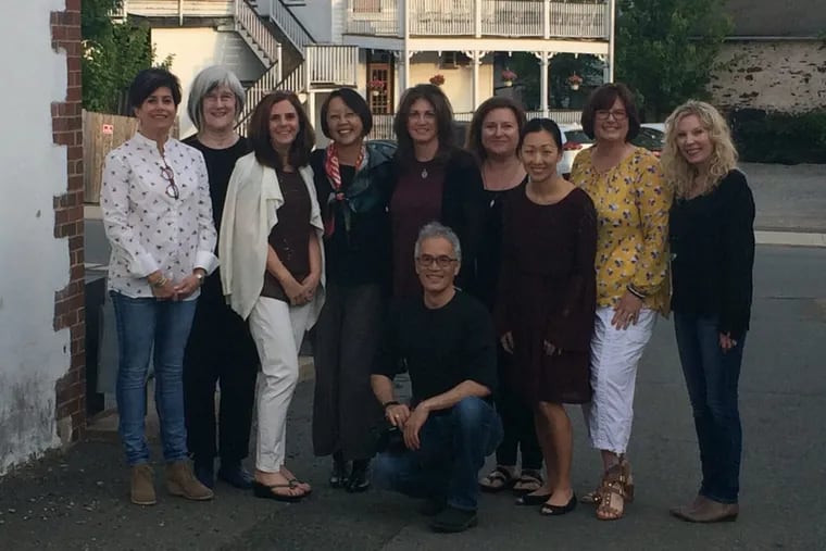 The Frenchtown Empathy Project team (from left) Lynn Glickman, Christine O’Connor, Beth Kephart, Elana Lim, Louise O’Donnell, Jessica Gilkison, Hannah Yoo, Tracey Yokas, and Starr Kuzak. Bill Sulit is kneeling.
