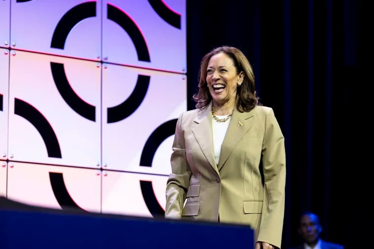 Vice President Kamala Harris, seen here on state at the APIA Vote Presidential Town Hall at the Pennsylvania Convention Center last month.