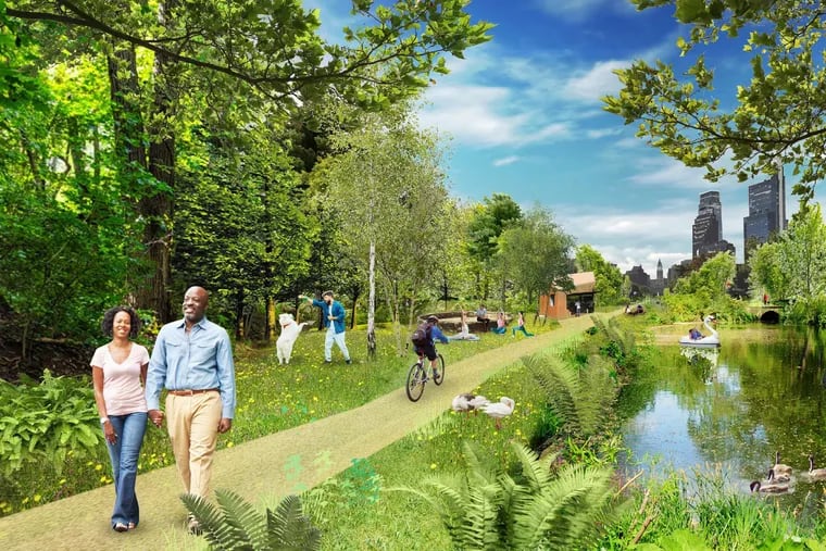 The Dutch firm MVRDV wants to naturalize the Parkway with urban forests and community gardens.