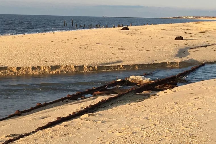The &#039;ghost tracks&#039; as seen along Sunset Beach near Higbee Wildlife Management area in the North Cape May section of Lower Township.