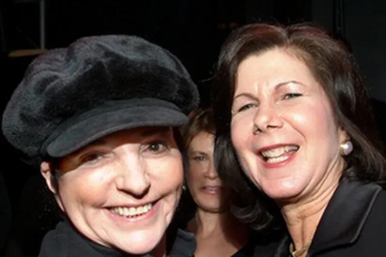 Liza Minnelli (left), with the Prince Music Theater&#0039;s Amy L. Singer, sang there Tuesday. (See &quot;Charity stuff.&quot;)