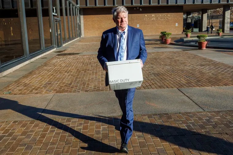 John J. Dougherty, “Johnny” former union leader for IBEW arriving at the  6th street entrance to the James A. Byrne U.S. Courthouse on Monday, Nov. 27, 2023 for the first day after Thanksgiving break for ex-union leaders embezzlement case.