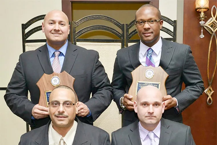 Among the recognized (clockwise from top left): Officers Raymond Diaz, Marvin Marson, Patrick Keck and Rafael Ramos.