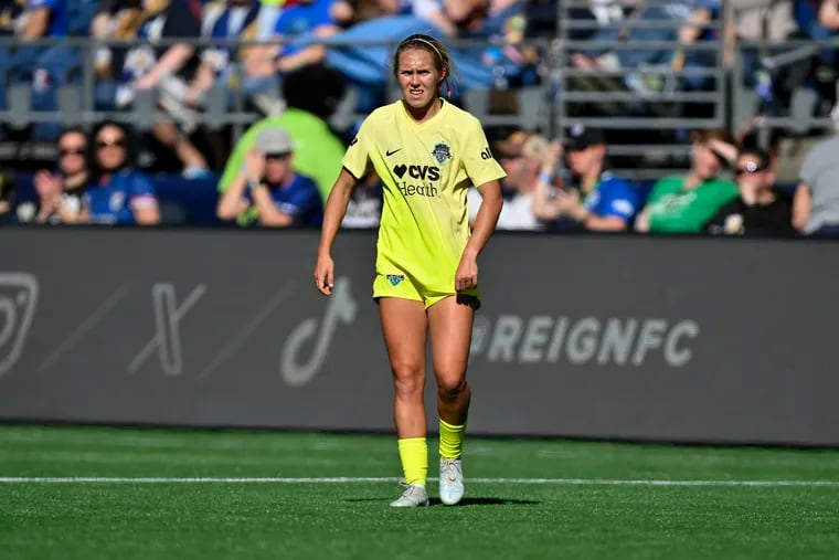 Brittany Ratcliffe in action with the Washington Spirit earlier this year,