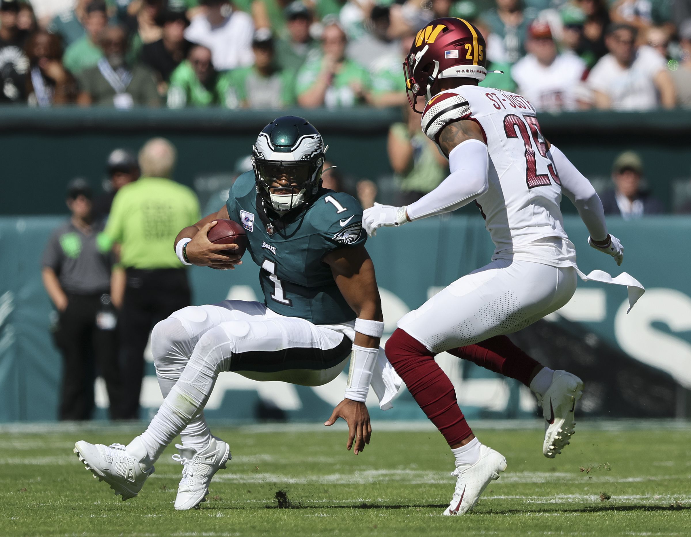 Jalen Hurts' scramble rate is at a career low, but the Eagles prioritize  keeping him upright