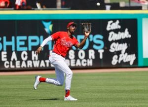 The Reading Fightin Phils' tallest player, first baseman Carlos De