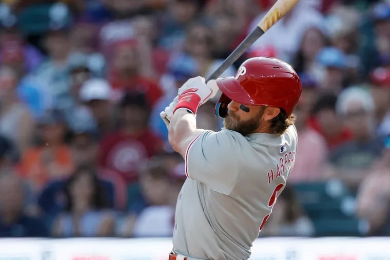 Bryce Harper drove in five runs, three of them coming on a sixth-inning blast.