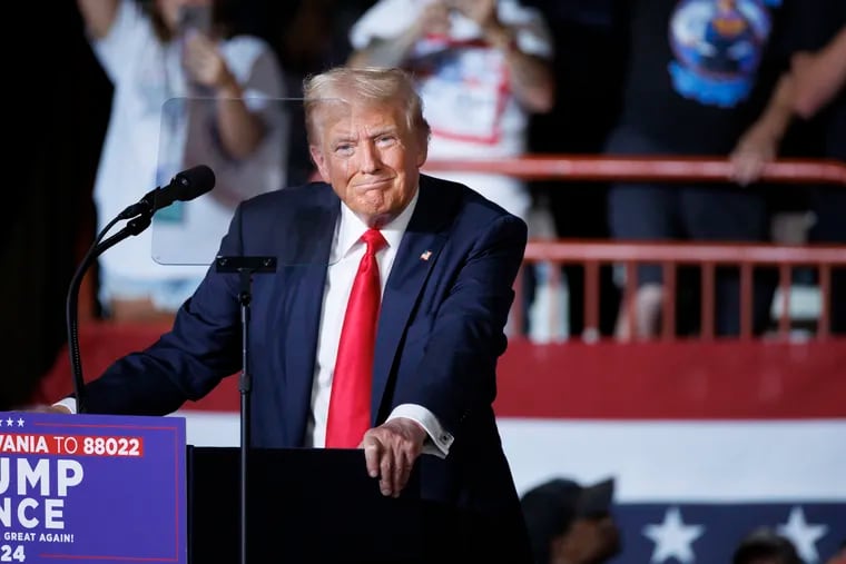 Former President Donald Trump during a campaign event in Harrisburg on July 31.