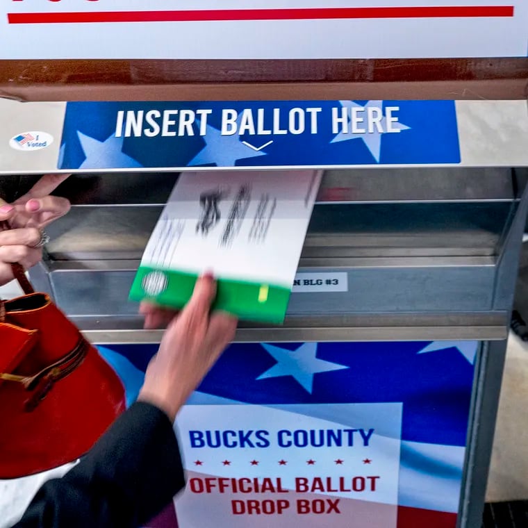 A Bucks County ballot drop-off location in Doylestown, Oct. 30, 2023.