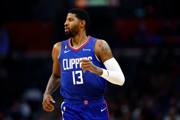Paul George #13 of the LA Clippers in the first half at Crypto.com Arena on January 17, 2023 in Los Angeles, California. (Photo by Ronald Martinez/Getty Images)