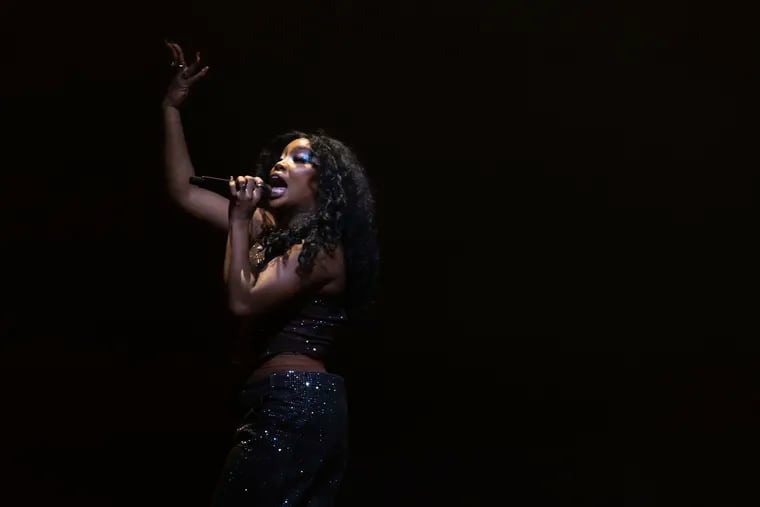SZA performs at the Wells Fargo Center in Philadelphia, Pa. on Tuesday, Sept. 26, 2023. The New Jersey R&B singer-songwriter's  'SOS' tops the list of the best albums of 2023.